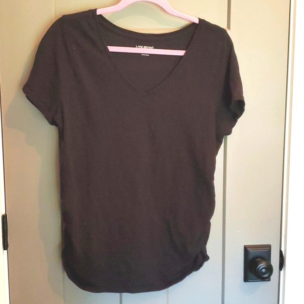 NEW Lane Bryant black blouse with gathered sides